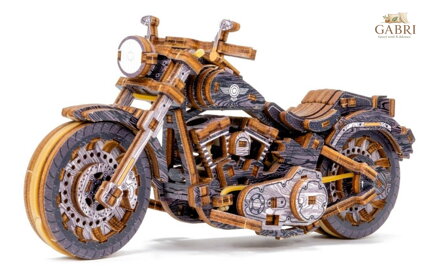 WOODEN CITY 3D puzzle Motocykl Cruiser Limitovaná edice 168 dílků