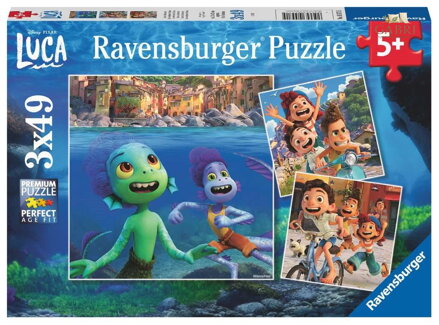 RAVENSBURGER Puzzle Disney Pixar: Luca 3x49 dílků