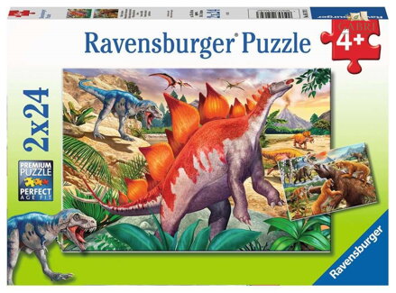 RAVENSBURGER Puzzle Jurská divočina 2x24 dílků