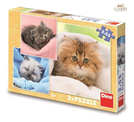 DINO Puzzle Roztomilá koťátka 3x55 dílků