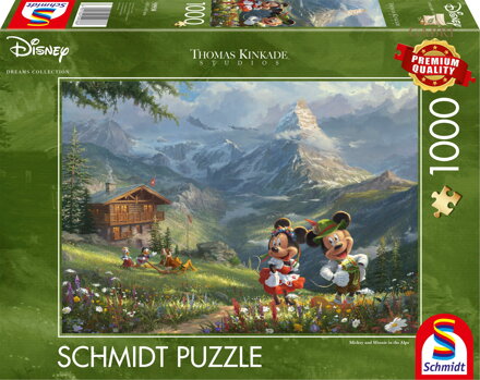 SCHMIDT Puzzle Mickey & Minnie v Alpách 1000 dílků