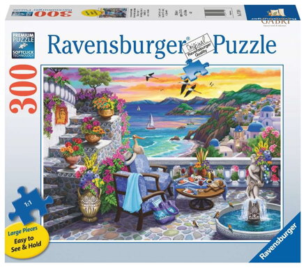 RAVENSBURGER Puzzle Západ slunce nad Santorini EXTRA 300 dílků
