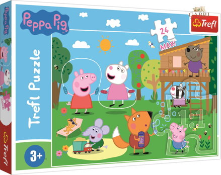 TREFL Puzzle Prasátko Peppa: Zábava v trávě MAXI 24 dílků