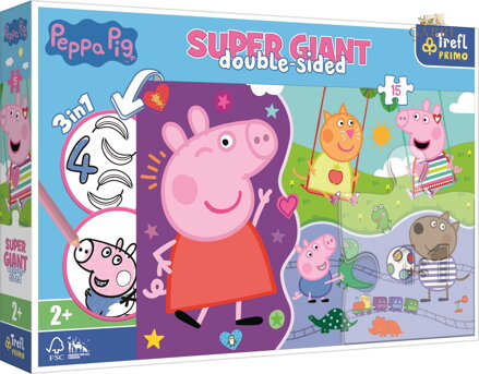 TREFL Oboustranné puzzle Prasátko Peppa SUPER GIANT 15 dílků