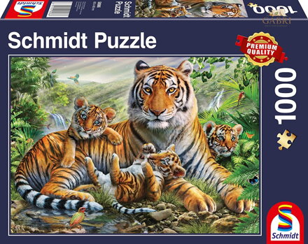 SCHMIDT Puzzle Tygřice a mláďata 1000 dílků