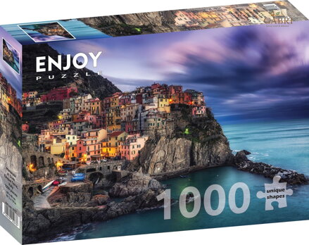 ENJOY Puzzle Manarola za soumraku, Cinque Terre, Itálie 1000 dílků