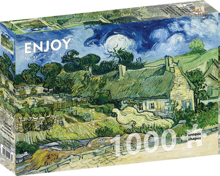ENJOY Puzzle Vincent Van Gogh: Doškové chalupy v Cordeville 1000 dílků
