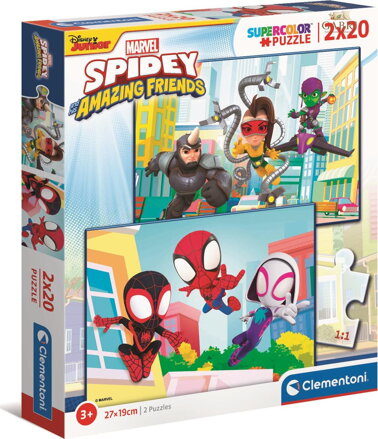 CLEMENTONI Puzzle Spidey a jeho úžasní kamarádi 2x20 dílků