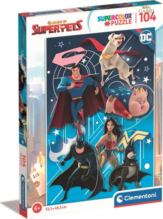 CLEMENTONI Puzzle DC Liga supermazlíčků 104 dílků