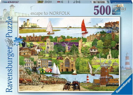 RAVENSBURGER Puzzle Útěk do Norfolku 500 dílků