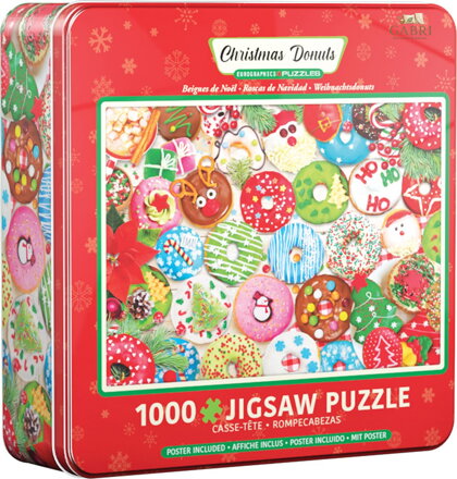EUROGRAPHICS Puzzle v plechové krabičce Vánoční koblihy 1000 dílků