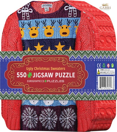 EUROGRAPHICS Puzzle v plechové krabičce Vánoční svetry 550 dílků