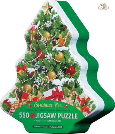 EUROGRAPHICS Puzzle v plechové krabičce Vánoční stromeček 550 dílků