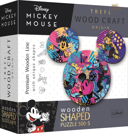 TREFL Wood Craft Origin puzzle Mickey Mouse 505 dílků