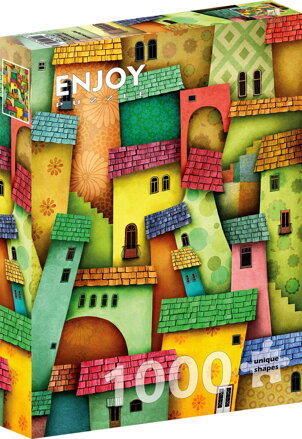 ENJOY Puzzle Veselé domky 1000 dílků