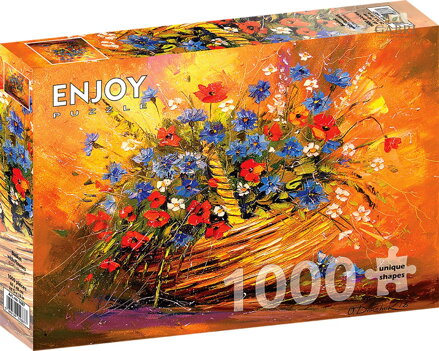 ENJOY Puzzle Košík s květinami 1000 dílků
