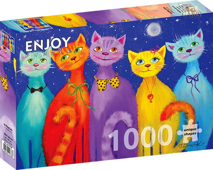 ENJOY Puzzle Usměvavé kočky 1000 dílků