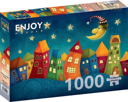ENJOY Puzzle Vybarvené domečky 1000 dílků