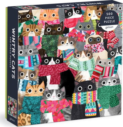 GALISON Čtvercové puzzle Zimní kočky 500 dílků