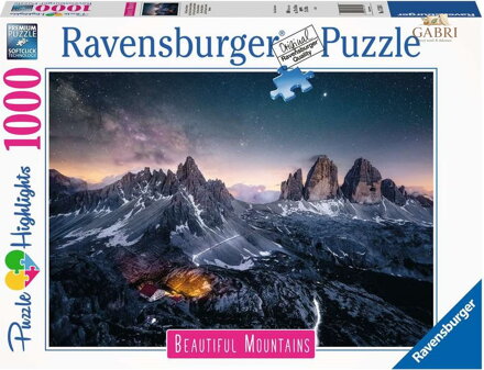 RAVENSBURGER Puzzle Dechberoucí hory: Dolomitské věže, Itálie 1000 dílků