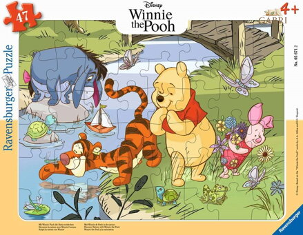 RAVENSBURGER Puzzle Disney: Medvídek Pú objevuje přírodu 47 dílků