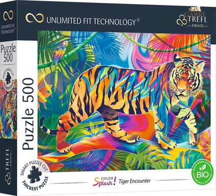 TREFL Puzzle UFT Color Splash: Setkání s tygrem 500 dílků