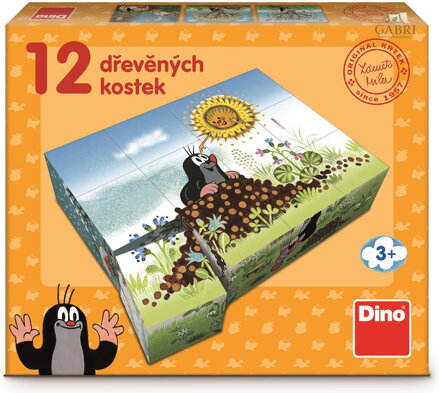 DINO Obrázkové kostky Krtkův rok, 12 kostek