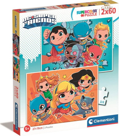 CLEMENTONI Puzzle DC Super Friends 2x60 dílků