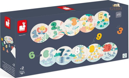 JANOD Vkládací puzzle Moje první čísla 2v1 (10+10 dílků)