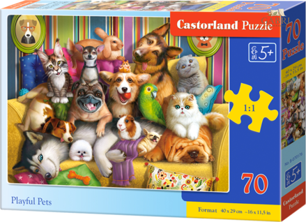 CASTORLAND Puzzle Hraví mazlíčci 70 dílků