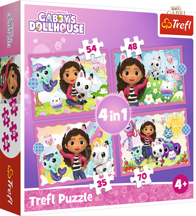 TREFL Puzzle Gábinin kouzelný domek 4v1 (35,48,54,70 dílků)