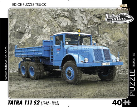 RETRO-AUTA Puzzle TRUCK č.14 Tatra 111 S2 (1942-1962) 40 dílků