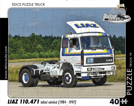 RETRO-AUTA Puzzle TRUCK č.19 Liaz 110.471 tahač návěsů (1984-1997) 40 dílků