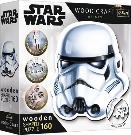 TREFL Wood Craft Origin puzzle Star Wars: Helma stormtroopera 160 dílků