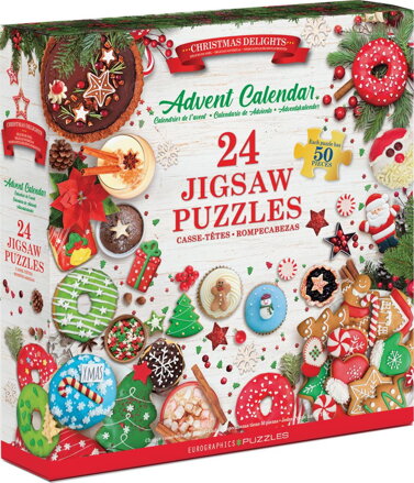 EUROGRAPHICS Puzzle Adventní kalendář: Vánoční dobroty 24x50 dílků