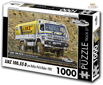 RETRO-AUTA Puzzle TRUCK č.27 Liaz 100.55 D pro Rallye Paříž-Dakar (1985) 1000 dílků
