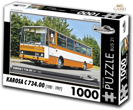 RETRO-AUTA Puzzle BUS č.21 KAROSA C 734.00 (1981 - 1997) 1000 dílků