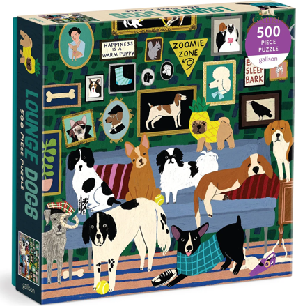 GALISON Čtvercové puzzle Psi v salonku 500 dílků