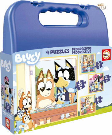 EDUCA Puzzle v kufříku Bluey 4v1 (12,16,20,25 dílků)