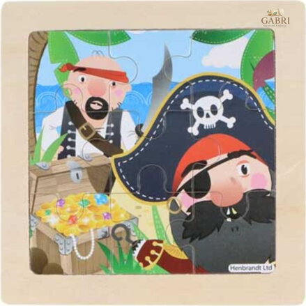 Dřevěné puzzle Pirátský podklad 9 dílků