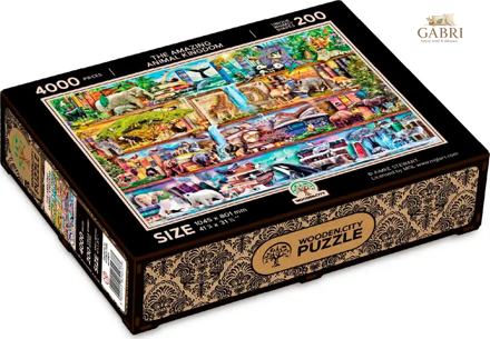 WOODEN CITY Dřevěné puzzle Úžasné království zvířat 4000 dílků