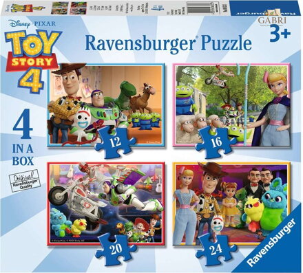 RAVENSBURGER Puzzle Toy Story 4: Příběh hraček 4v1 (12, 16, 20, 24 dílků)