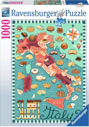RAVENSBURGER Puzzle Sladká mapa Itálie 1000 dílků