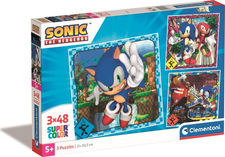 CLEMENTONI Puzzle Sonic 3x48 dílků