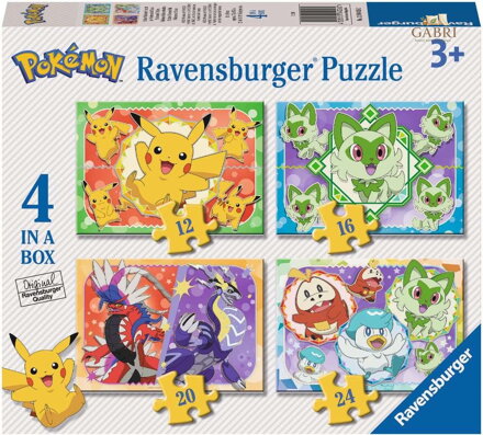 RAVENSBURGER Puzzle Pokémoni 4v1 (12, 16, 20, 24 dílků)