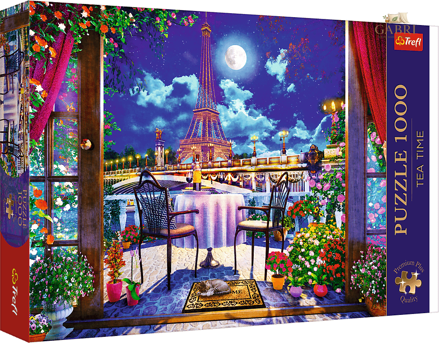 TREFL Puzzle Premium Plus Tea Time: Noční Paříž 1000 dílků