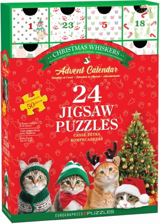 EUROGRAPHICS Puzzle Adventní kalendář: Vánoční vousky 24x50 dílků