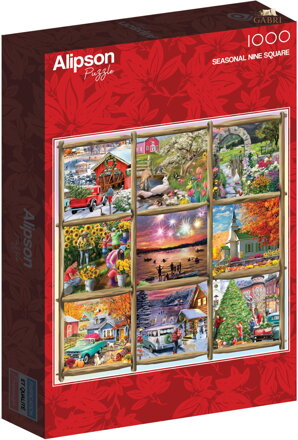 ALIPSON Čtvercové puzzle Koláž jaro, léto, podzim, zima 1000 dílků