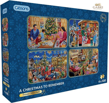 GIBSONS Puzzle Nezapomenutelné Vánoce 4x500 dílků