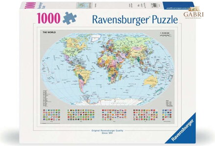 RAVENSBURGER Puzzle Politická mapa světa 1000 dílků